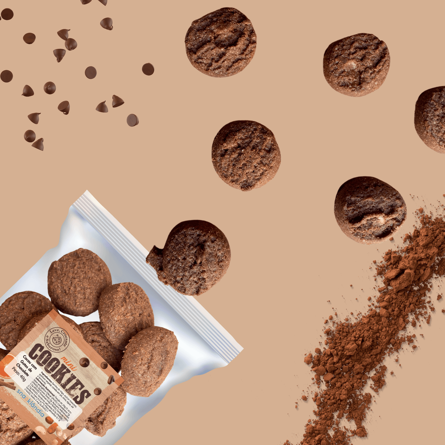Cookie de Cacau com Gotas de Chocolate