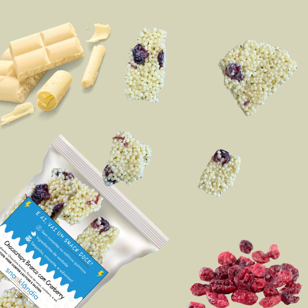 Choco Crisps Branco com Cranberry