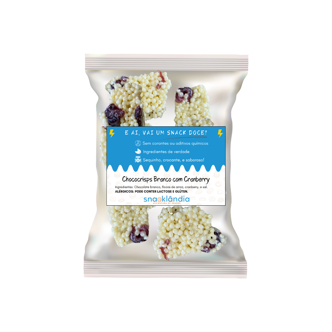Choco Crisps Branco com Cranberry