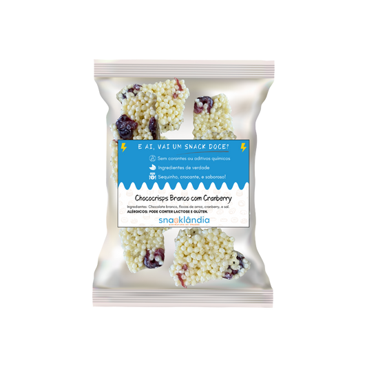 Choco Crisps Branco com Cranberry