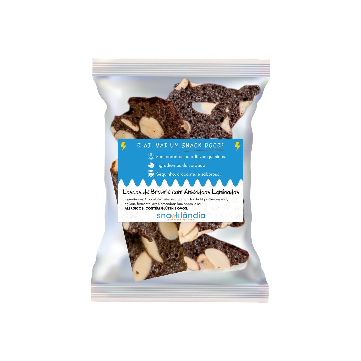 Lascas de Brownie com Amêndoas Laminadas
